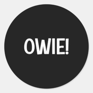 Owie, grappig, grappen, sarcastisch ronde sticker