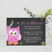 Owl2 Chalk-sleepover Kaart (Staand voorkant)