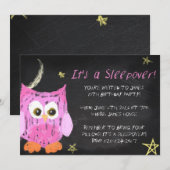 Owl2 Chalk-sleepover Kaart (Voorkant / Achterkant)