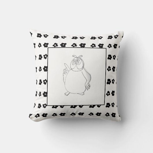 Owl С artoon Birth Baby Boy voor Kinderen Polka Kussen (Voorkant)