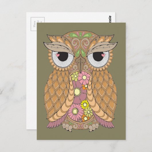Owl 1 briefkaart (Voorkant / Achterkant)