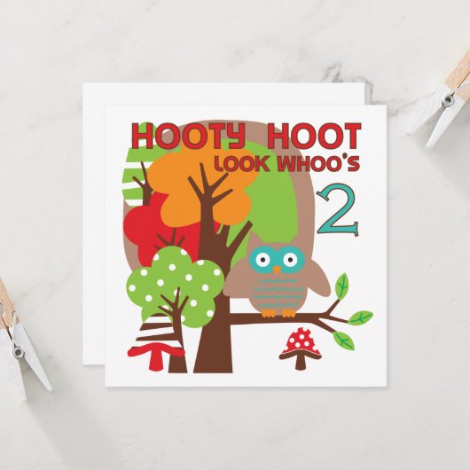 Owl 2e T-shirts en geschenken Kaart (Voorkant / Achterkant in situ)