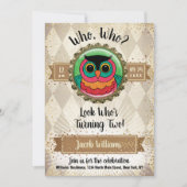 Owl 2e verjaardag kaart (Voorkant)