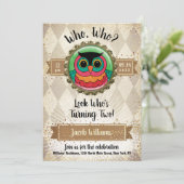 Owl 2e verjaardag kaart (Staand voorkant)