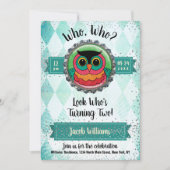 Owl 2e verjaardag kaart (Voorkant)