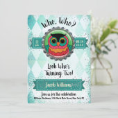 Owl 2e verjaardag kaart (Staand voorkant)