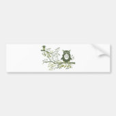 Owl 3 ~ Owl Sitting on Tree Branch Bumpersticker (Voorkant)