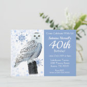 Owl 40th Birthday Party Kaart (Staand voorkant)