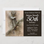 Owl 50th Birthday Party Kaart (Voorkant)