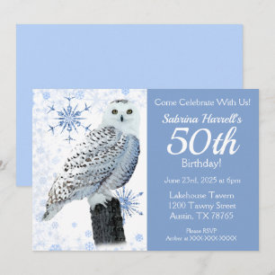 Owl 50th Birthday Party Kaart