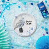 Owl 60th Birthday Party Papieren Bordje (Feest)