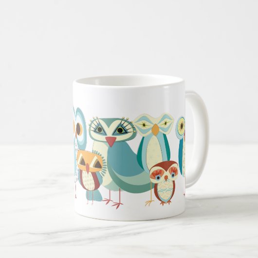 Owl-a-Day Retro Owl Mok (Voorkant rechts)