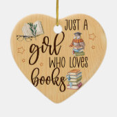 Owl A Girl Love Books Writter Reader Bookworm Keramisch Ornament (Achterkant)