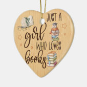 Owl A Girl Love Books Writter Reader Bookworm Keramisch Ornament (Links)