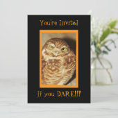 Owl a Good Time Black Halloween Uitnodiging (Staand voorkant)