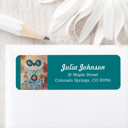 Owl Adresetiketten, het Adres van de Terugkeer Owl Etiket (Insitu)