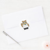 Owl als Doctor met Stetoscoop Ronde Sticker (Envelop)