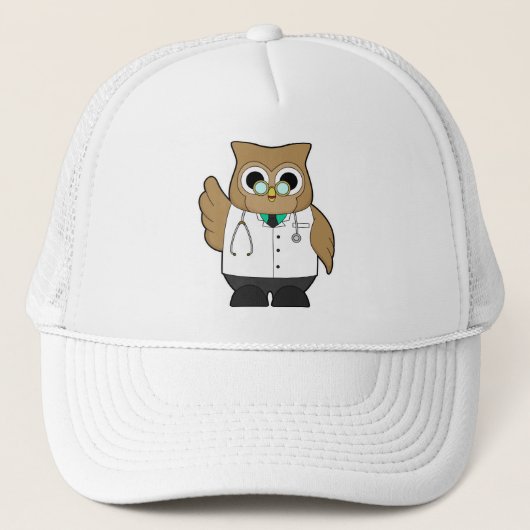 Owl als Doctor met Stetoscoop Trucker Pet (Voorkant)