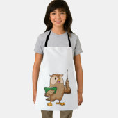 Owl als leraar met boek en wijzer schort (Insitu)