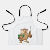 Owl als leraar met boek en wijzer schort (Voorkant)