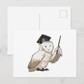 Owl als leraar met wijzer briefkaart (Voorkant / Achterkant)