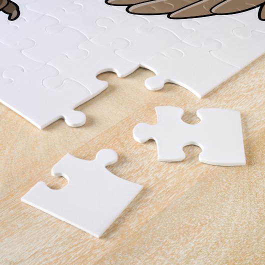 Owl als leraar met wijzer legpuzzel (Zijkant)
