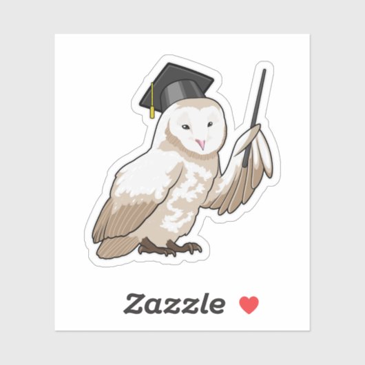 Owl als leraar met wijzer sticker (Vel)