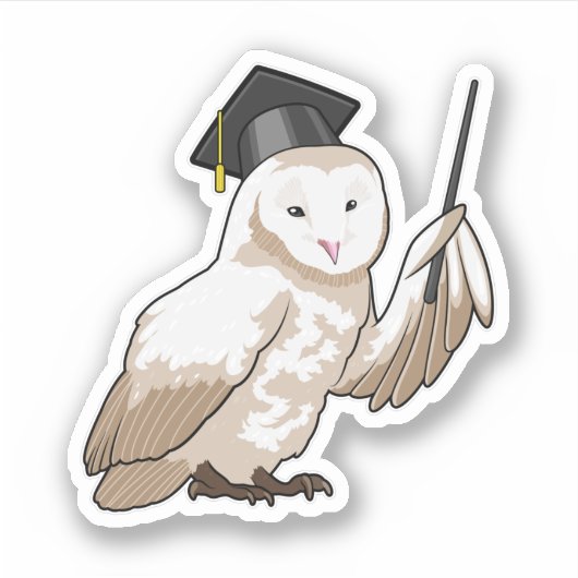 Owl als leraar met wijzer sticker (Voorkant)