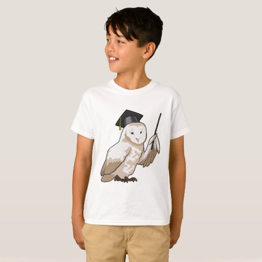 Owl als leraar met wijzer t-shirt (Voorkant volledig)