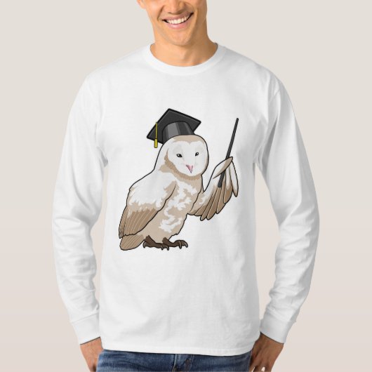 Owl als leraar met wijzer t-shirt (Voorkant)