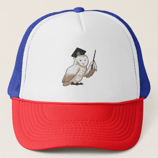 Owl als leraar met wijzer trucker pet (Voorkant)
