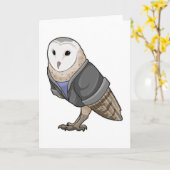 Owl als secretaris kaart (Gele Bloem)