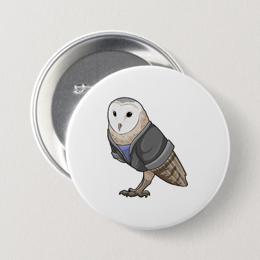 Owl als secretaris ronde button 7,6 cm (Voorkant /achterkant)