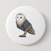 Owl als secretaris ronde button 7,6 cm (Voorkant)