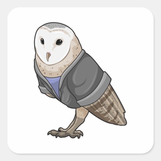 Owl als secretaris vierkante sticker (Voorkant)
