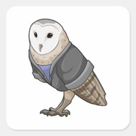 Owl als secretaris vierkante sticker