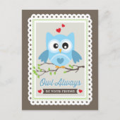 Owl Altijd! Door Origami Prints Valentijn Briefkaa Feestdagenkaart (Voorkant)