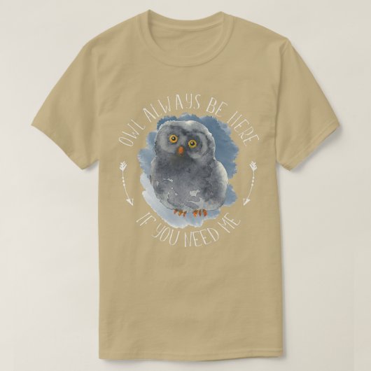 Owl Altijd hier - Forest Bird Willife Owl Art T-shirt (Design voorkant)