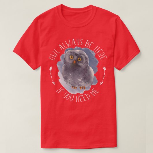 Owl Altijd hier - Forest Bird Willife Owl Art T-shirt (Design voorkant)