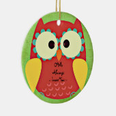 Owl Altijd houden van je roodbruin Ornament (Rechts)