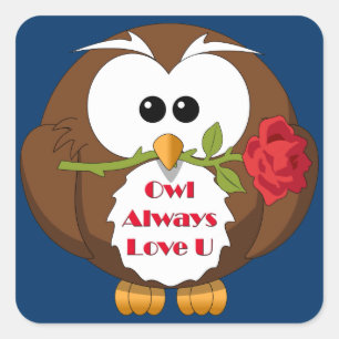 Owl Altijd houden van je thema Vierkante Sticker