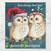 Owl Altijd houden van je wijnlabel Wijn Etiket (Enkel label)
