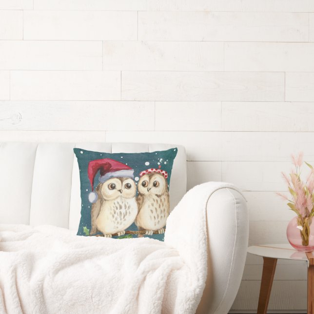 Owl Altijd van je houden | Kerstwinter Kussen (Bank)