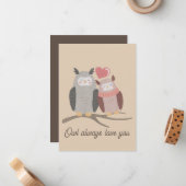 Owl Altijd van je houden Notitiekaartje (Voorkant / Achterkant in situ)