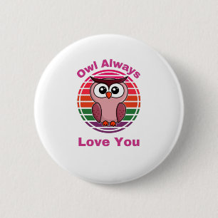 Owl Altijd van je houden Ronde Button 5,7 Cm