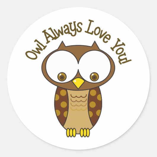 Owl Altijd van je houden Ronde Sticker (Voorkant)