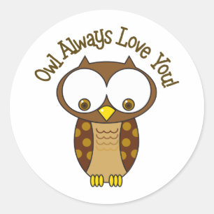 Owl Altijd van je houden Ronde Sticker