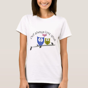 Owl altijd van je houden, schattige Kunst T-shirt