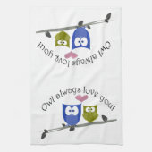 Owl altijd van je houden, schattige Kunst Theedoek (Verticaal)