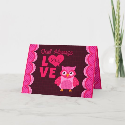 Owl altijd van je houden! Valentijnsdag Wenskaart Feestdagen Kaart (Voorkant)